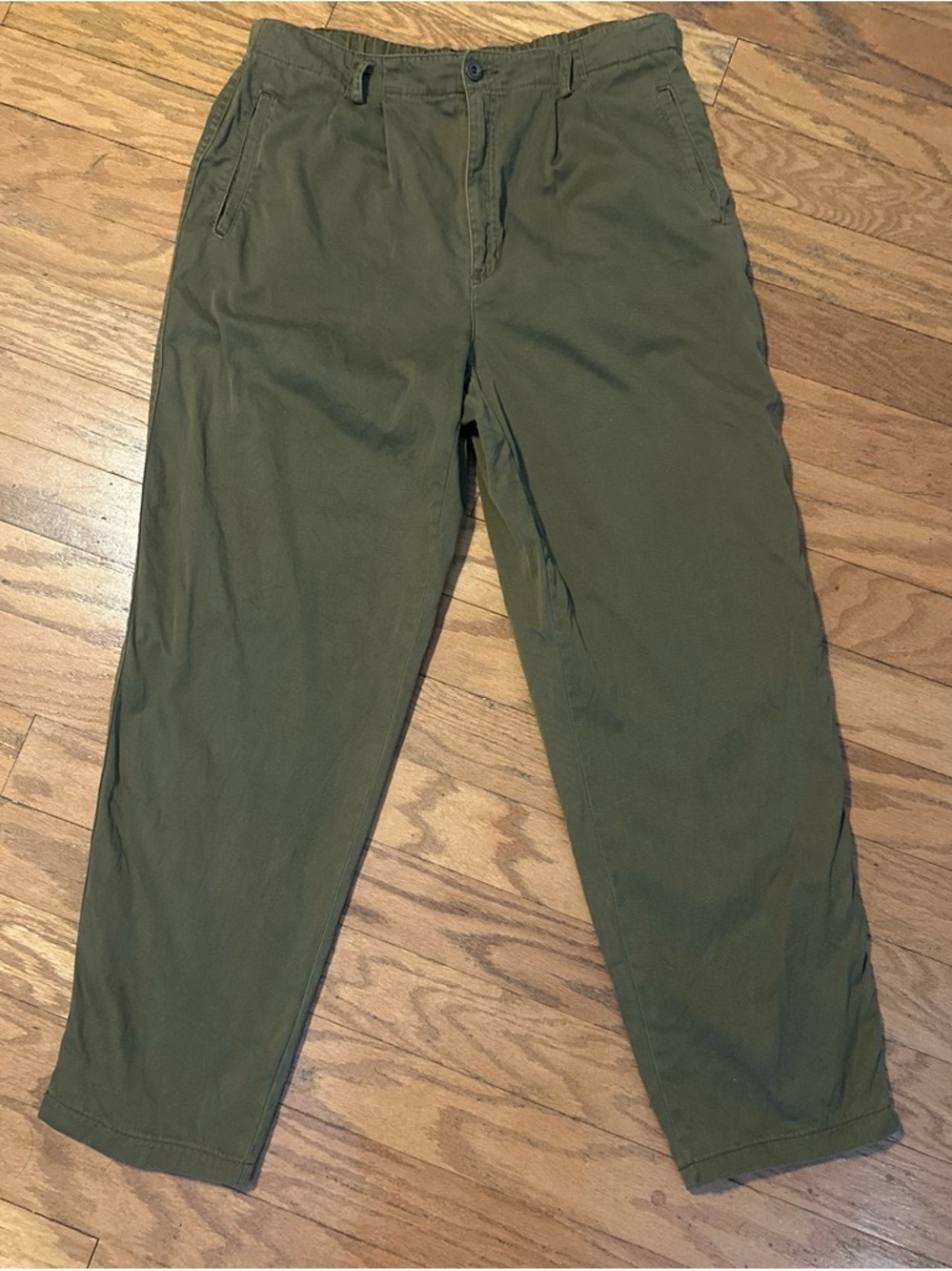 Vintage Lizwear Chino Women's Olive Green Pants - Casual Everyday Fit